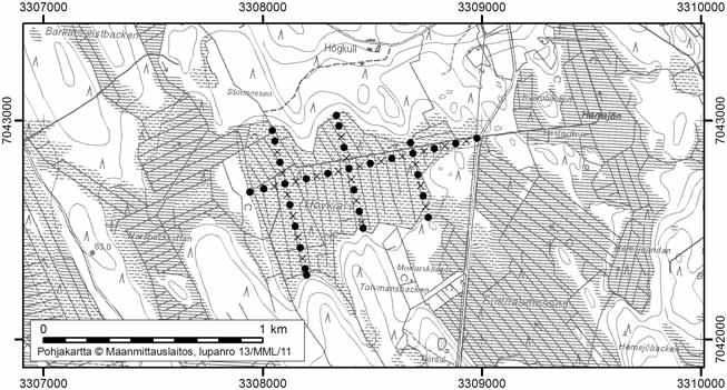 Pedersöressä tutkitut suot ja niiiden turvevarat Osa 1 38. Höykjärv Höykjärv (kl. 2312 12, x=7042,6, y=3308,3) sijaitsee noin 26 km Pedersören keskustasta kaakkoon.