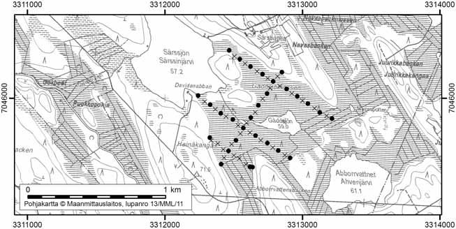 Tapio Toivonen ja Onerva Valo 52. Gäddsjömossen Gäddsjömossen (kl. 2323 01, x=7046,0, y=3312,8) sijaitsee noin 32 km Pedersören keskustasta kaakkoon.