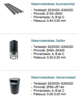 Rakenneteräkset Yleensä