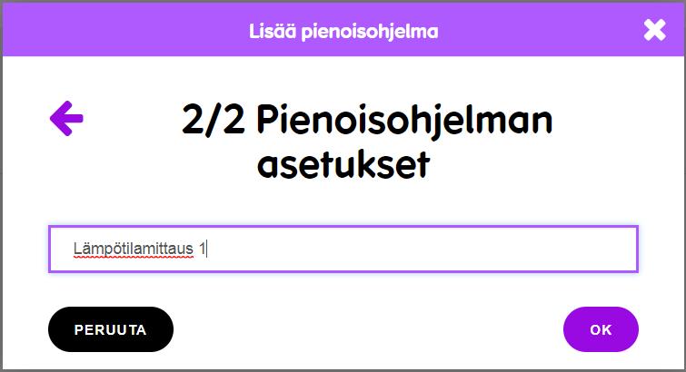 tyyppisiä, tämä voi kuitenkin vaikuttaa datan ulkoasuun) Syötä pienoisohjelman