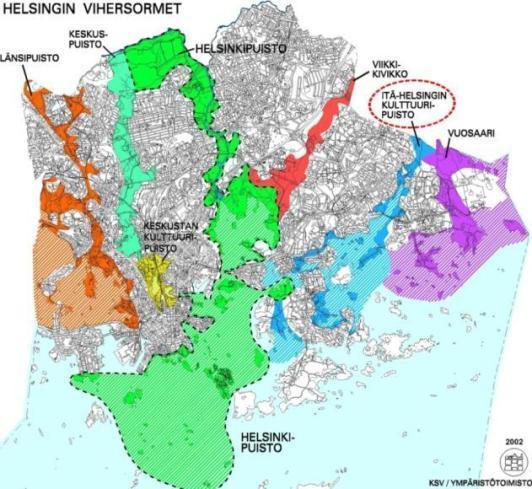 Itä-Helsingin kulttuuripuisto on teemallinen kokonaisuus, joka koskee viher- ja vesialueita sekä