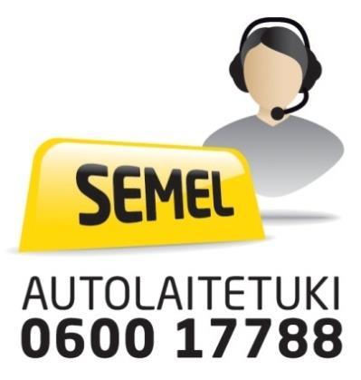 14. TUKIPALVELUT Semel autolaitetuki opastaa teknisissä ongelmissa numerossa 0600 17788 Semel autolaitetuki on avoinna arkisin kello 8.00 16.