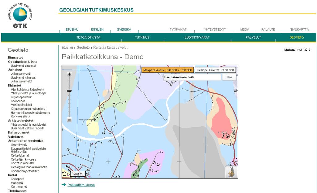 Karttajulkaisuun perustuva karttaikkuna