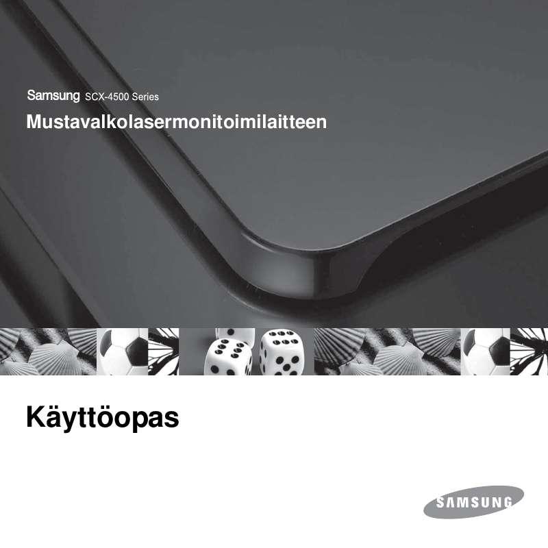 Yksityiskohtaiset käyttöohjeet ovat käyttäjänoppaassa Käyttöohje SAMSUNG SCX-4500 Käyttöohjeet SAMSUNG SCX-4500 Käyttäjän opas