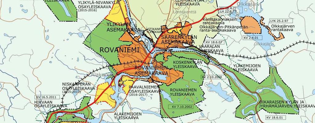 12 4 VIREILLÄ OLEVAT MUUT SUUNNITELMAT JA HANKKEET 4.1 Kaavat Rovaniemen ja Itä-Lapin maakuntakaavan laatiminen.