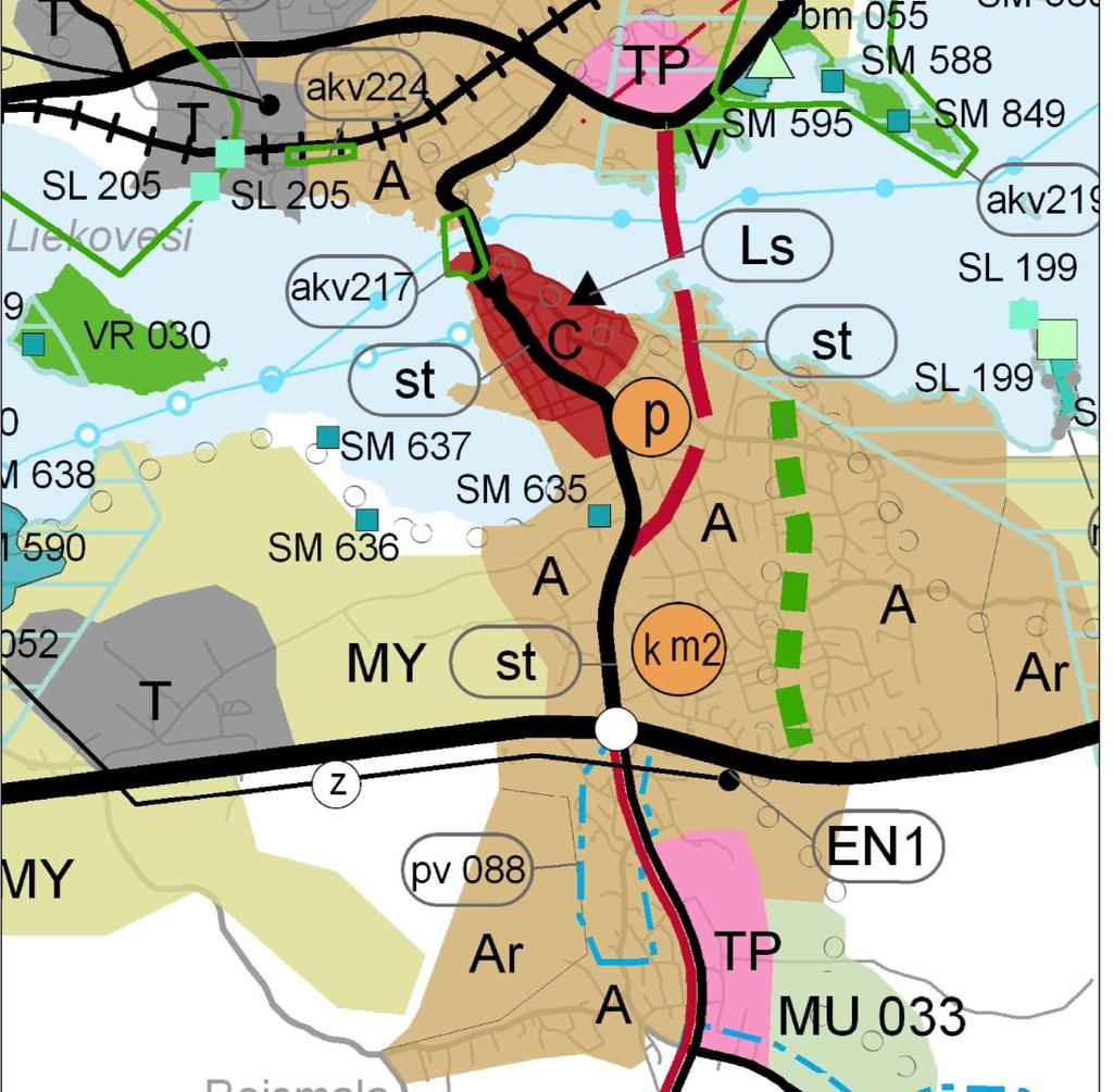 3.1.5 Kaava-aluetta koskevat suunnitelmat, päätökset ja selvitykset Sastamalan kaupunki Maakuntakaava Vuonna 2007 vahvistetussa Pirkanmaan 1. maakuntakaavassa alue on osoitettu työpaikkaalueeksi (TP).