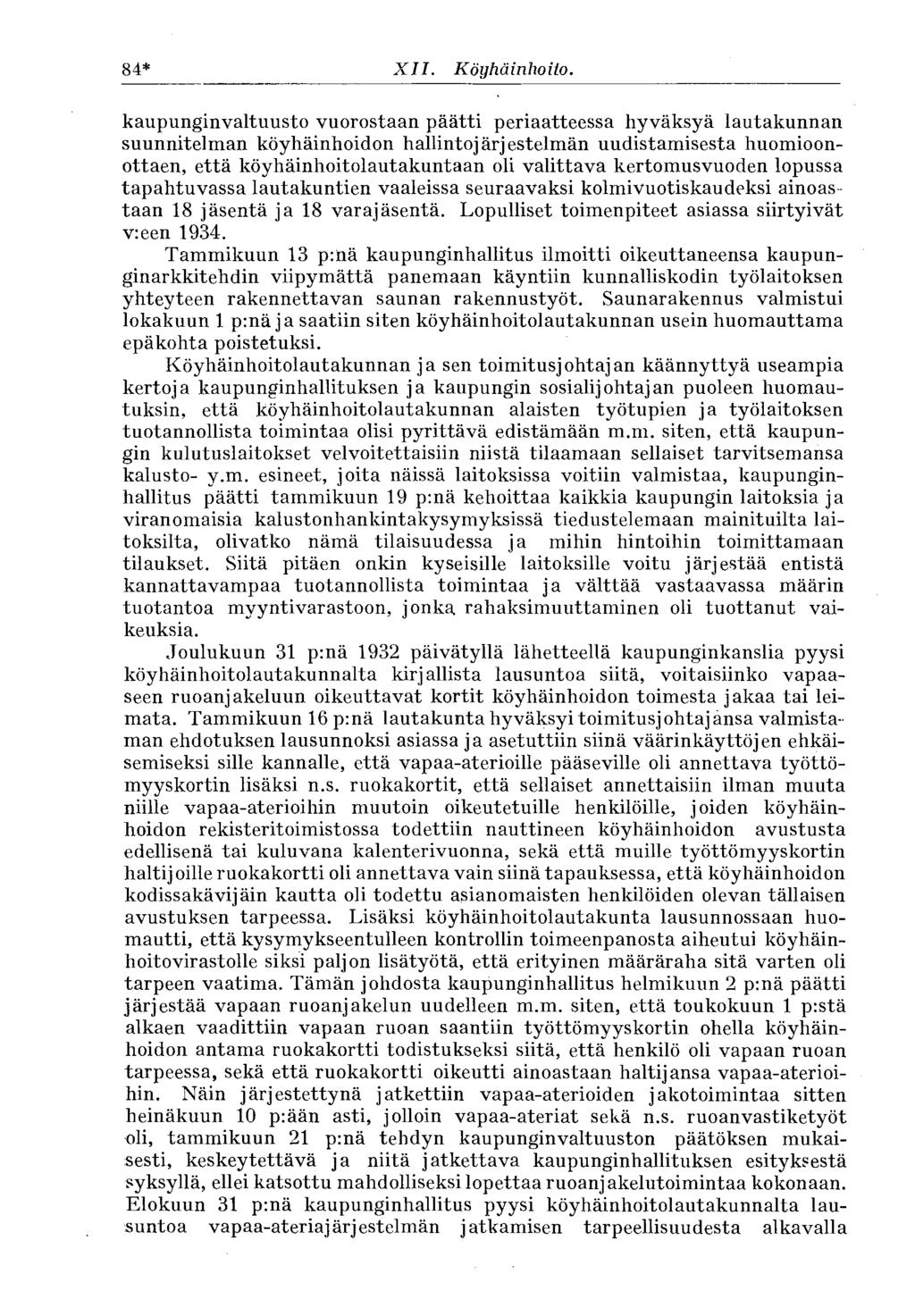 84* XII. Köyhäinhoito.