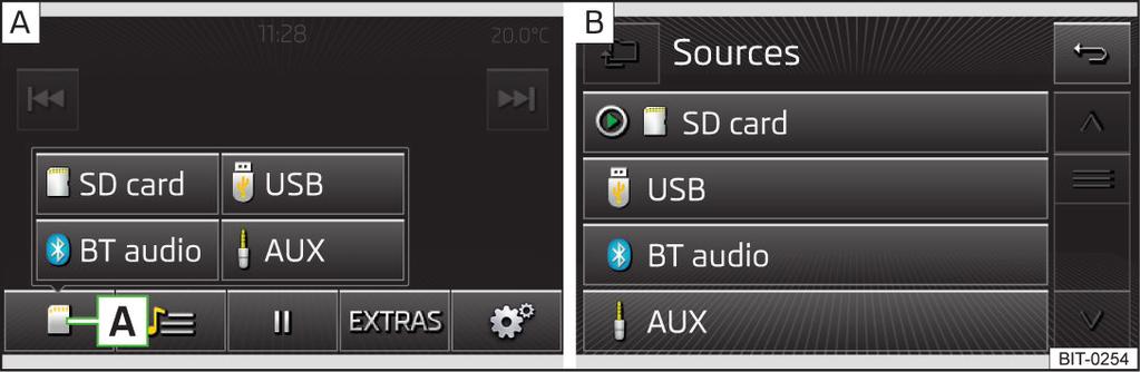 Valitse äänilähde USB-laitteiden spesifikaatio Bluetooth Bluetooth - soitin Muut lähteet USB 1.x, 2.x ja 3.x tai uudempi, tuella USB 2.x (Tiedonsiirtonopeus vastaa suurinta nopeutta USB 2.