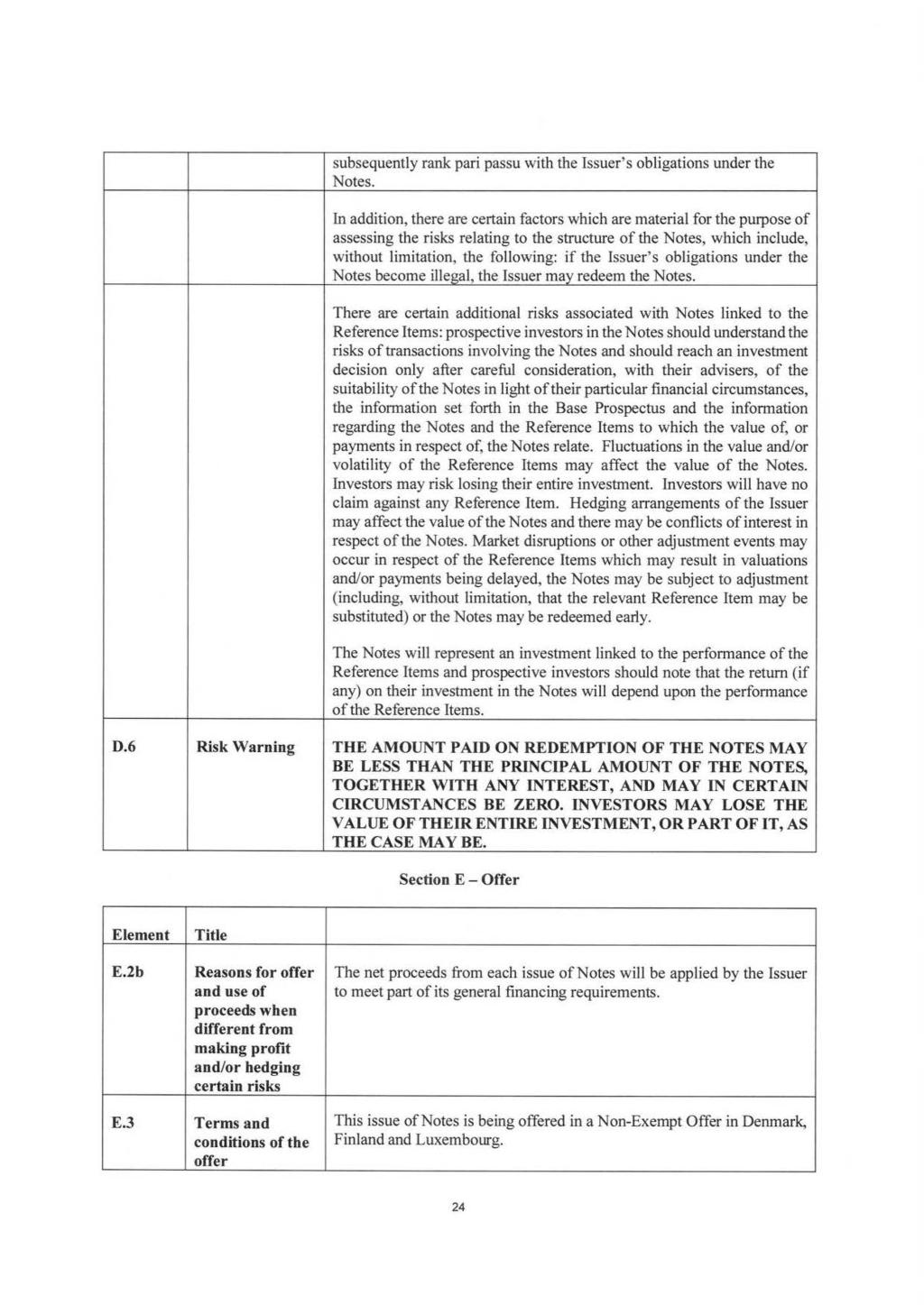 subsequently rank pari passu with the Issuer's obligations under the Notes.