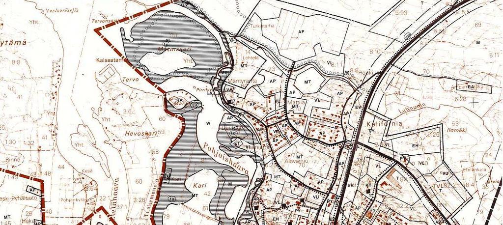 pohjoisosaan, taajama-alue alkaa Pyhäjoen etelähaarasta ja jatkuu pohjoiseen Ollinmäen teollisuusalueelle asti. 7 Kuva 4. Ote sta.