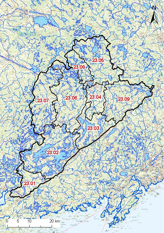 3 Affecto Finland Oy, Karttakeskus, Lupa L4659. SYKE Kuva 1. Karjaanjoen valuma-alue. Karjaanjoen vesistöalue ei ole herkkä tulville, koska virtaamia tasaavia järviä on hyvin paljon.