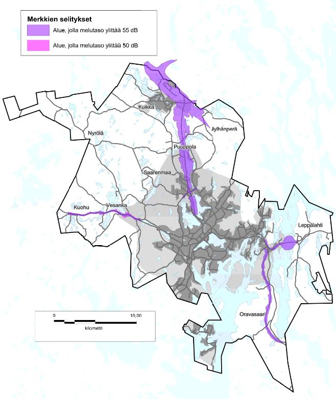 MELU Asumiseen käytettävillä alueilla, virkistysalueilla taajamissa ja taajamien välittömässä