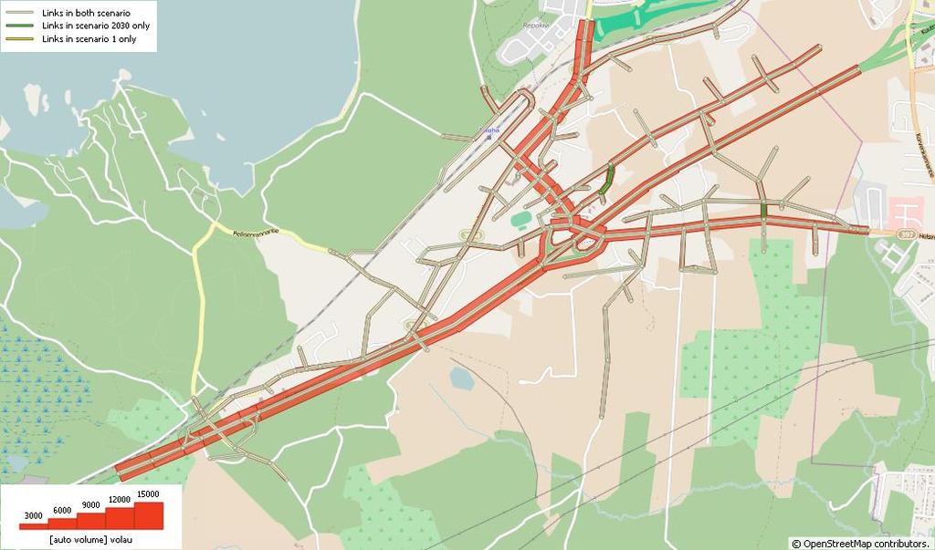 Liikenteen kasvu 2014-2030 Liikenteen kasvua tuottavat eniten alueen kaupalliset palvelut ja Rauha-Tiuru alueen maankäytön kehittyminen.