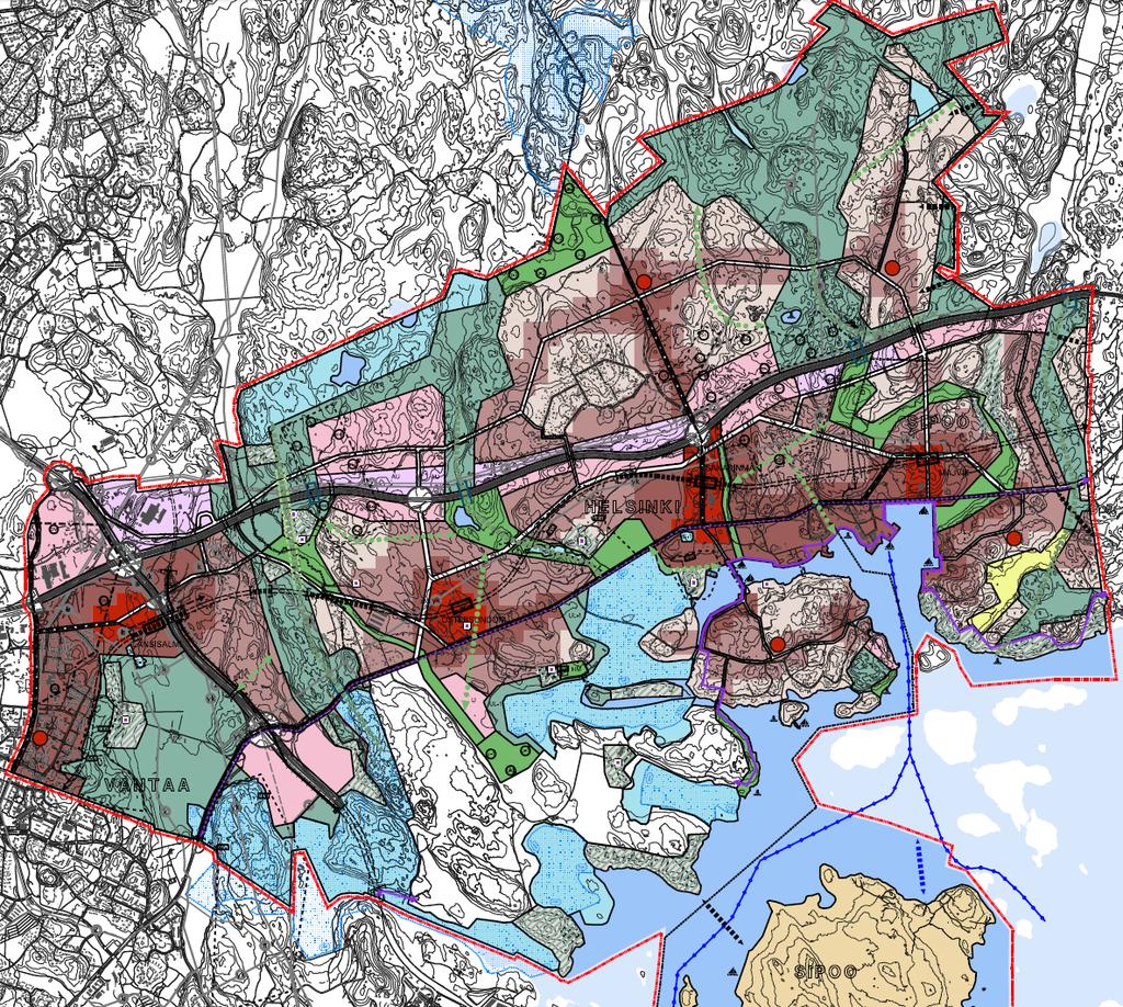 Östersundomin kaavaehdotusvaiheen liikennejärjestelmäselvityksen päivitys 1. LÄHTÖKOHDAT laskenut Salmenkallion alueella. Työpaikat ovat painottuneet hieman aiempaa tiiviimmin metroasemien tuntumaan.