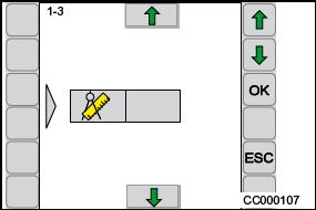 Pos: 22.77 /BA/Info-Center/CCI-ISOBU S-Ter minal/cci- BiG Pack/H auptmenüs/hauptmenü 1 Einstell ung en/m enü 1-3 Empfi ndlichkeit-richtungsanzeige @ 99\mod_1330004944548_71.