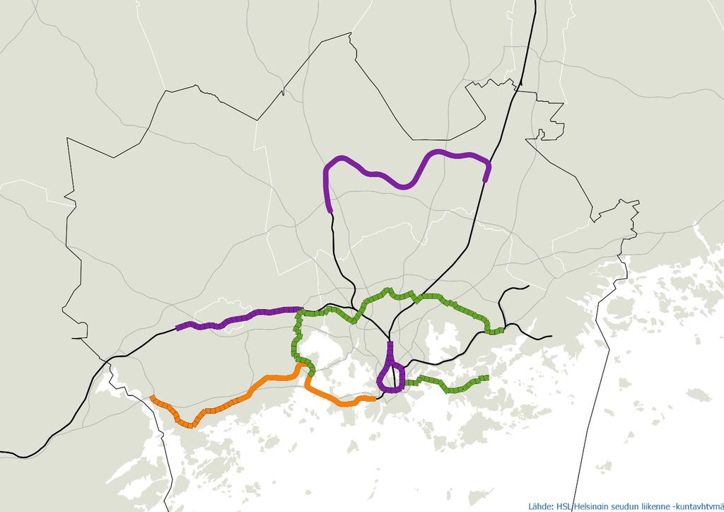 Ilman Raidejokeria ja Tampereen raitiotietä asuntorakentamisen tulevaisuus olisi surkea Asuntoja vuoteen 2050 mennessä Osuus Helsingin seudun tavoitteesta* Osuus PKS tavoitteesta** Hanke Kehärata 25