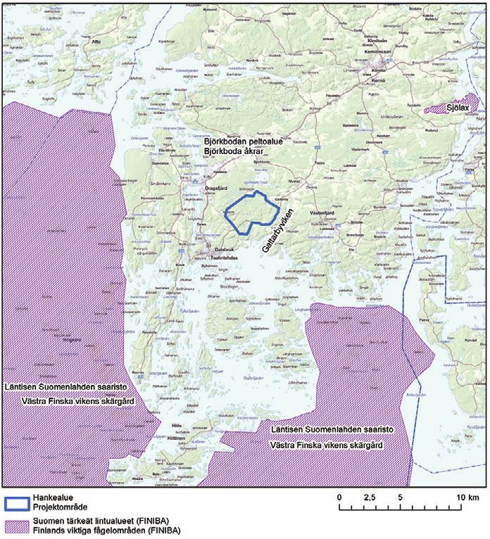 Paikalliset suojellut ja uhanalaiset lajit Sääksi Rengastustoimiston tietojen mukaan kahdenkymmenen kilometrin säteellä hankealueesta sijaitsee 17 kalasääsken pesää, joista yhdeksässä on pesitty