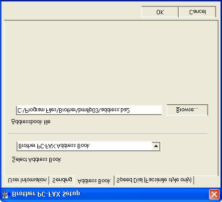 Osoitekirja Jos tietokoneeseen on asennettu Outlook Express -ohjelma, voit Address Book (Osoitekirja) -välilehdeltä valita PC-FAX-lähetyksessä