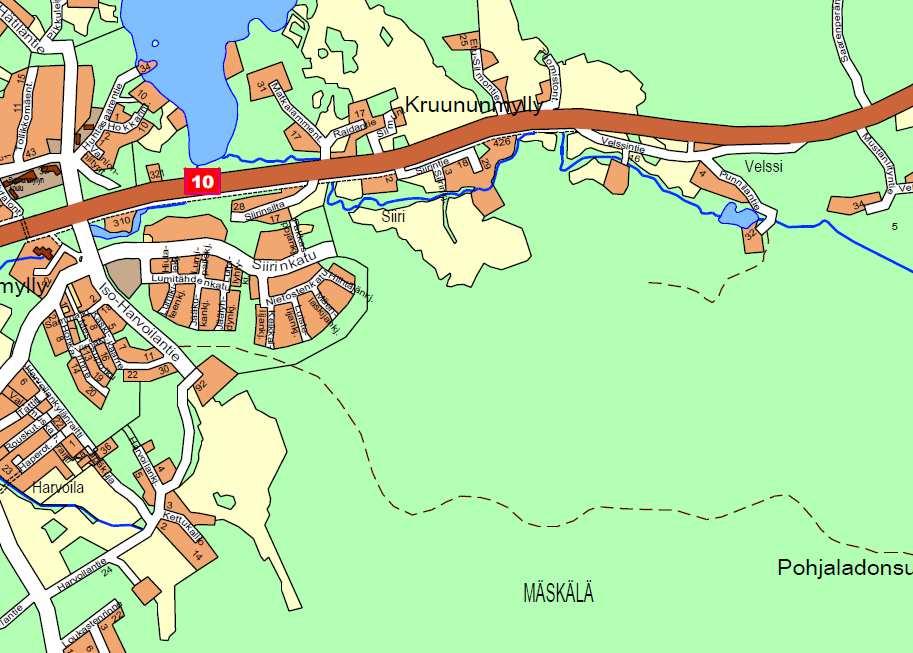 Suunniteltu katu liittyy valtatie 10