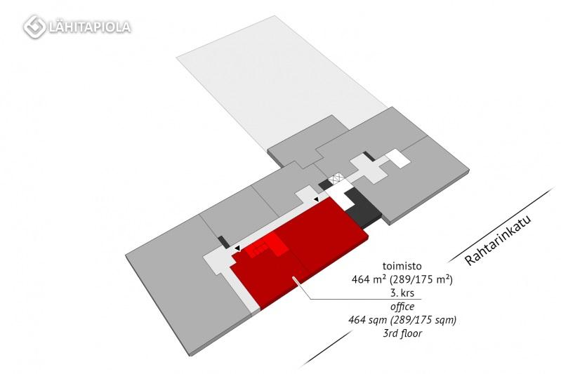 Toimisto 464 m² / 3. krs.