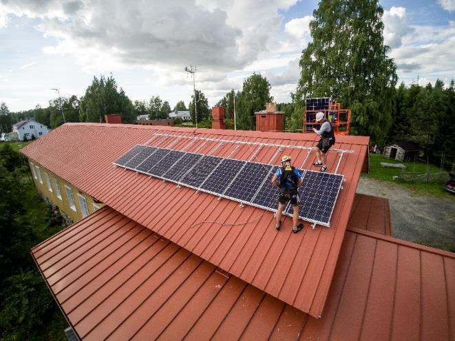 5,4 kwp:n aurinkosähköjärjestelmä Fronius Symo Hybrid