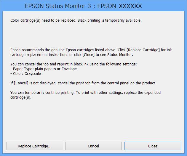 Mustekasettien ja muiden kuluvien osien vaihtaminen Jos EPSON Status Monitor 3 ei ole käytössä, avaa tulostinohjain ja valitse Huolto-välilehdeltä Laajennusasetukset.