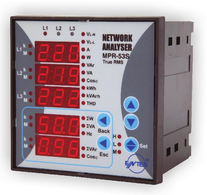 Veroanaysaattorit MPR53 / EPM07 Teho ja energia mittarit Sähön aatu ja energia MPR53 / EPM07 sarjan veron anaysaattoreia voidaan seurata yi 50 sähöistä parametria EPM07 : Veroanaysaattori EPM07S :