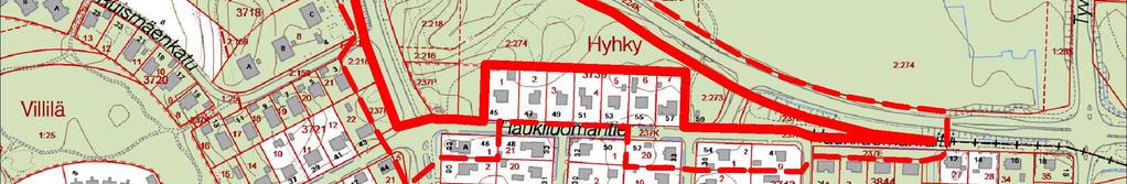 Kartat ja kuvat omistaa: Tampereen kaupunki Yhdyskuntarakenteen eheyttäminen Tampereella-hankkeen (EHYT) yhteydessä on laadittu Haukiluoman yleissuunnitelma vuonna 2013.