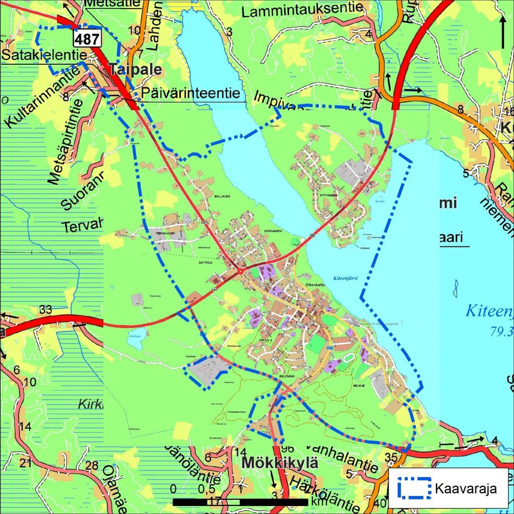 1 Suunnittelun lähtökohdat ja tavoitteet Kiteen keskustaajaman alueella voimassa oleva, oikeusvaikutteeton osayleiskaava on vuodelta 1987, joka kaipaa uudistamista.