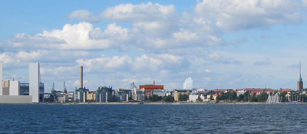 3 HAVAINNEKUVA MERELTÄ KOHTI EIRANRANTAA JA ULLANLINNAA Vasemmalla erottuvat Hernesaaren