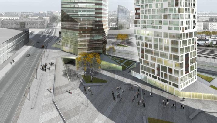 Erityisesti korkeiden rakennusten yläosien muotoilulla voidaan rakennuksille antaa omaleimaista ilmettä sekä keventää visuaalisesti suuria rakennusmassoja myös kauempaa katsottaessa.