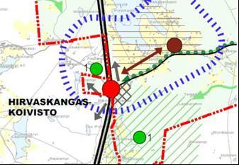 Vähittäiskaupan yhteenlasketut enimmäiskerrosalat: Hirvaskangas, Äänekoski: 20 000 k-m². Maakuntakaavaan verrattaessa, 4. vaihemaakuntakaava osoittaa selkeämmin asutukselle varatut alueet.