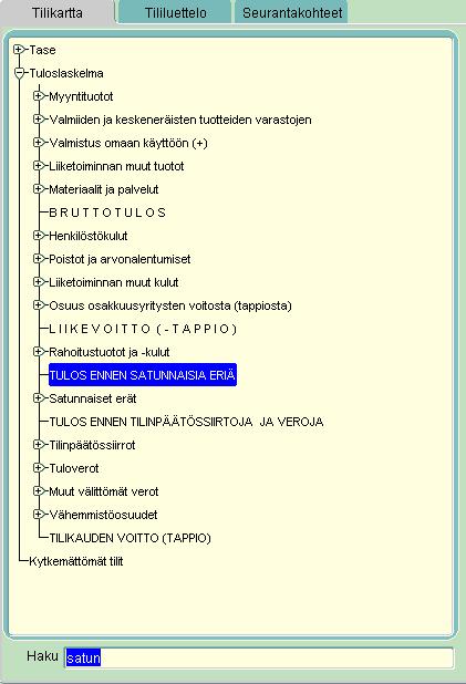 Tiliryhmien poistaminen käytöstä Tiliryhmiä ei poisteta tilikartalta vaan ne poistetaan käytöstä. Tiliryhmään kuuluville tileille tehdyt kirjaukset säilyvät.