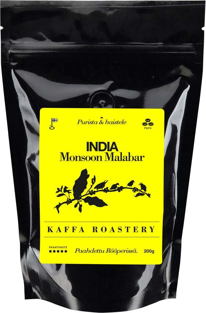 BLENDS India MONSOON MALABAR Monsoon Malabar on tummapaahtoinen kahvi. Se sopii mainiosti ihmisille, joiden mielestä kahvin tulee olla tummaa, täyteläistä ja erittäin maistuvaa.