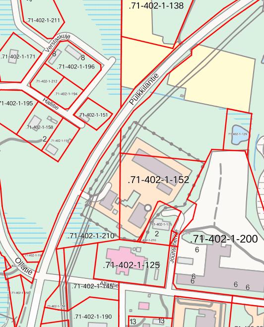 3.1.7 Kunnallistekniikka Pulkkilantien varressa on kaksi 45 kv:n sähkölinjaa. Lisäksi Jouhtenentien varressa ja lietekuivainlaitoksen tontin eteläpuolella on pienempiä sähkölinjoja.