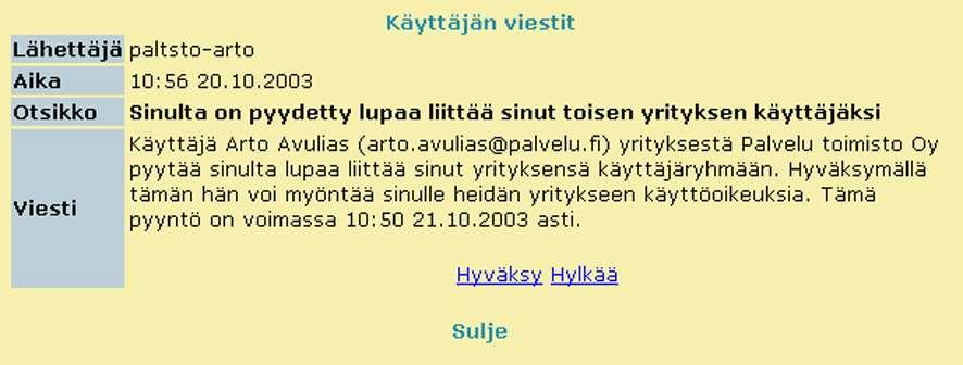 Pyyntö lähetetään Lähetä pyyntö- painikkeella.