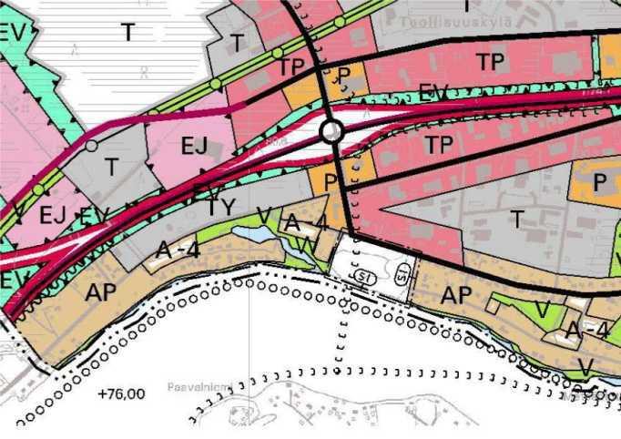 Rovaniemen maakuntakaavan ja vaihemaakuntakaavan yhdistelmäkartta. Kuva 2. Suunnittelualueen sijainti. SUUNNITTELUALUE Suunnittelualue sijaitsee Rovaniemen 9. kaupunginosassa teollisuuskylässä.