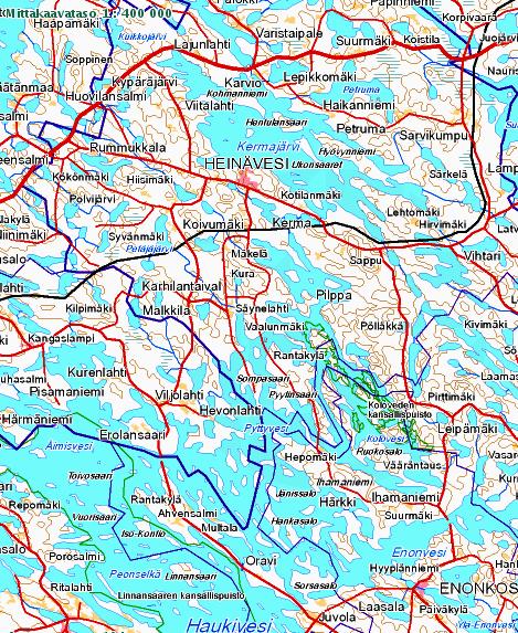 Mäntyharjun reitin koskialueita Heinäveden reitin koskialueita Läsäkoski Karvionkoski Kermankosket, Haapakoski,