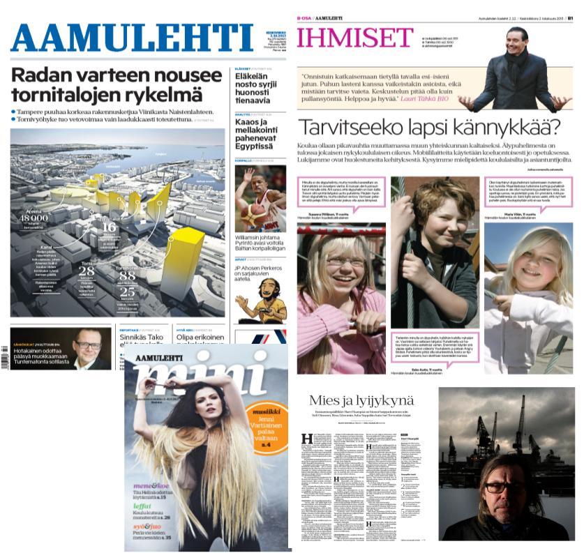 Aamulehden uudistusprojekti etenee Aamulehti tabloidikokoon 1.4.