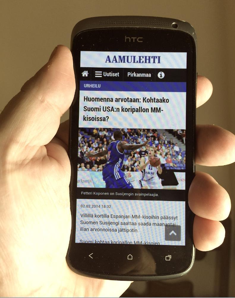 Aamulehden mobiiliuudistus Aamulehti lanseerasi uudistetut mobiilisivut joulukuussa 2013. Tavoitteena lisätä mobiilisivujen houkuttelevuutta ja sitä kautta kävijämääriä ja mediamyyntiä.