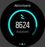 3. Ominaisuudet 3.1. Aktiivisuusseuranta Kellosi tarkkailee yleistä aktiivisuuttasi päivän mittaan. Tämä on tärkeä ominaisuus niin arkikuntoilijoille kuin kilpatason urheilijoillekin.