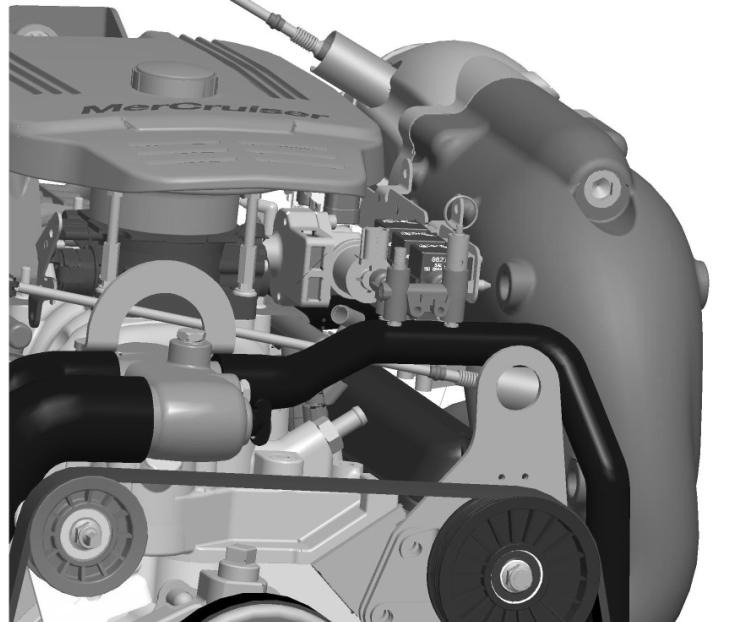 Os 5 - Huolto Vihto HUOMAUTUS: Suosittelemme Mercury MerCruiser -vrosien käyttöä, jott vrmistetn päästöjä koskevien määräysten noudttminen. 1. Irrot PCV-venttiili vsemmst venttiilikopst.