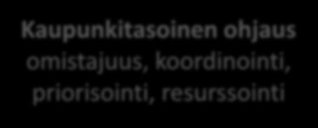 Asuinalueiden kehittäminen tehdään kaupunkitasoisella ohjauksella ja työtä ohjaavat hyvinvoinnin ohjausryhmä ja kaupungin johtoryhmä.