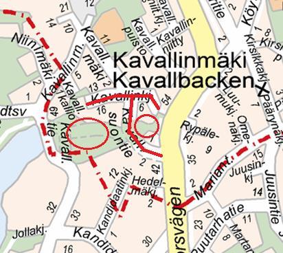 Espoon kaupunki Pöytäkirja 86 Tekninen lautakunta 16.09.2015 Sivu 17 / 31 koskevat Kavallinsuontien ja Kavallinkujan (Kavallmossvägen, Kavallgränden) rakentamista Espoon Kavallinmäessä.