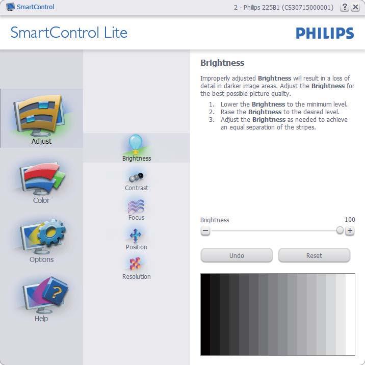 3. Kuvan optimointi Ohjattu ensimmäinen käynnistys Kun käynnistät SmartControl Lite ensimmäistä kertaa asennuksen jälkeen, Ohjattu toiminto avautuu automaattisesti.