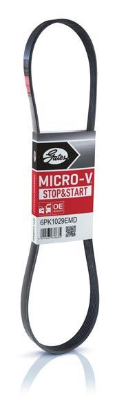 MICRO-V STOP&START STOP-START-HIHNA Suunniteltu autoihin, joissa on hihnakäyttöinen stop-start-järjestelmä Stop-start-järjestelmät säästävät polttoainetta, vähentävät CO 2 -päästöjä ja sopivat
