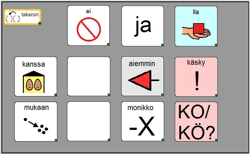 Huomioitavaa Lasten SähköSANOMAN käytössä Kieliopilliset merkit Kieliopillisia merkkejä löytyy ajatuskuplasta avautuvasta