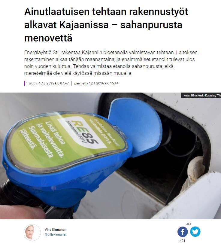 Selluloosa raaka-aineena polttoaineille ja