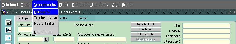 5 Maksatus 5.1 Maksatuserien luominen Maksatus avautuu ostoreskontra ylävalikosta Maksatus.