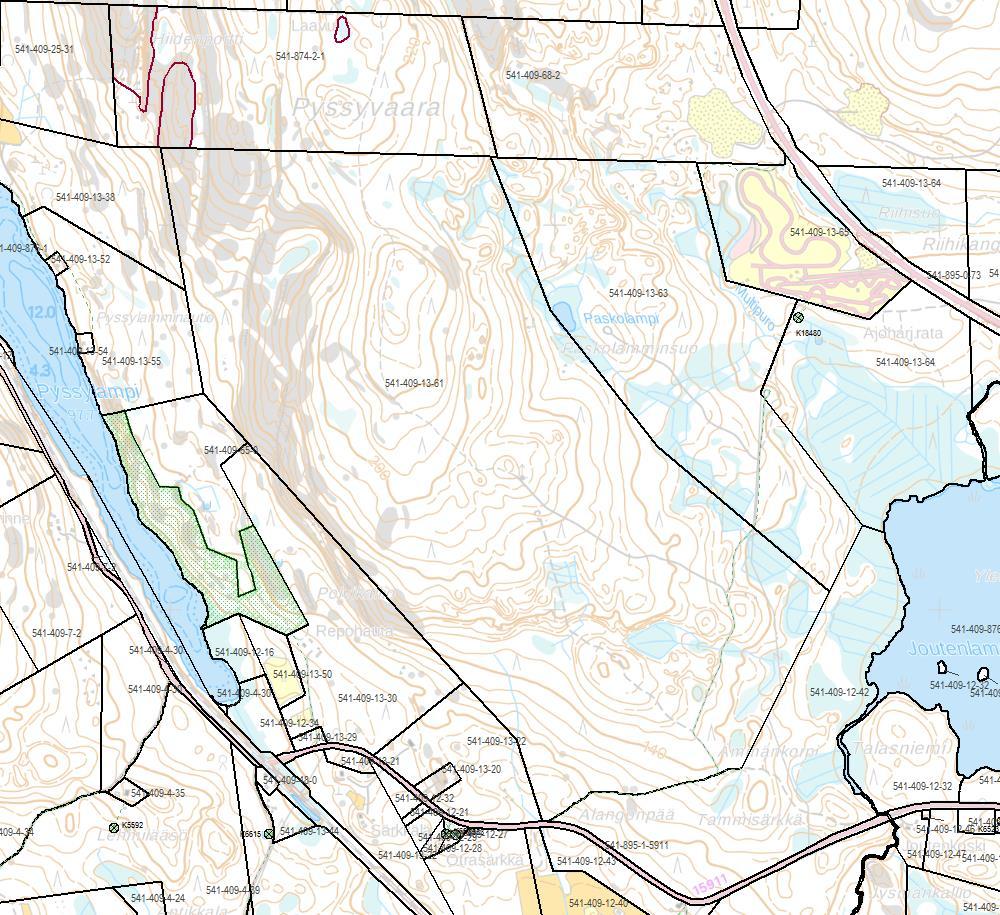 Esimerkki suvun yhteismetsän muodostamisesta yhdestä tilasta sukupolven vaihtumisen jälkeen 541-409-12-42 Lähtötilanne Koivulan tila 12:42, 150 hehtaaria: Omistajat Maija Metsälä, lainhuuto 1/2 Matti